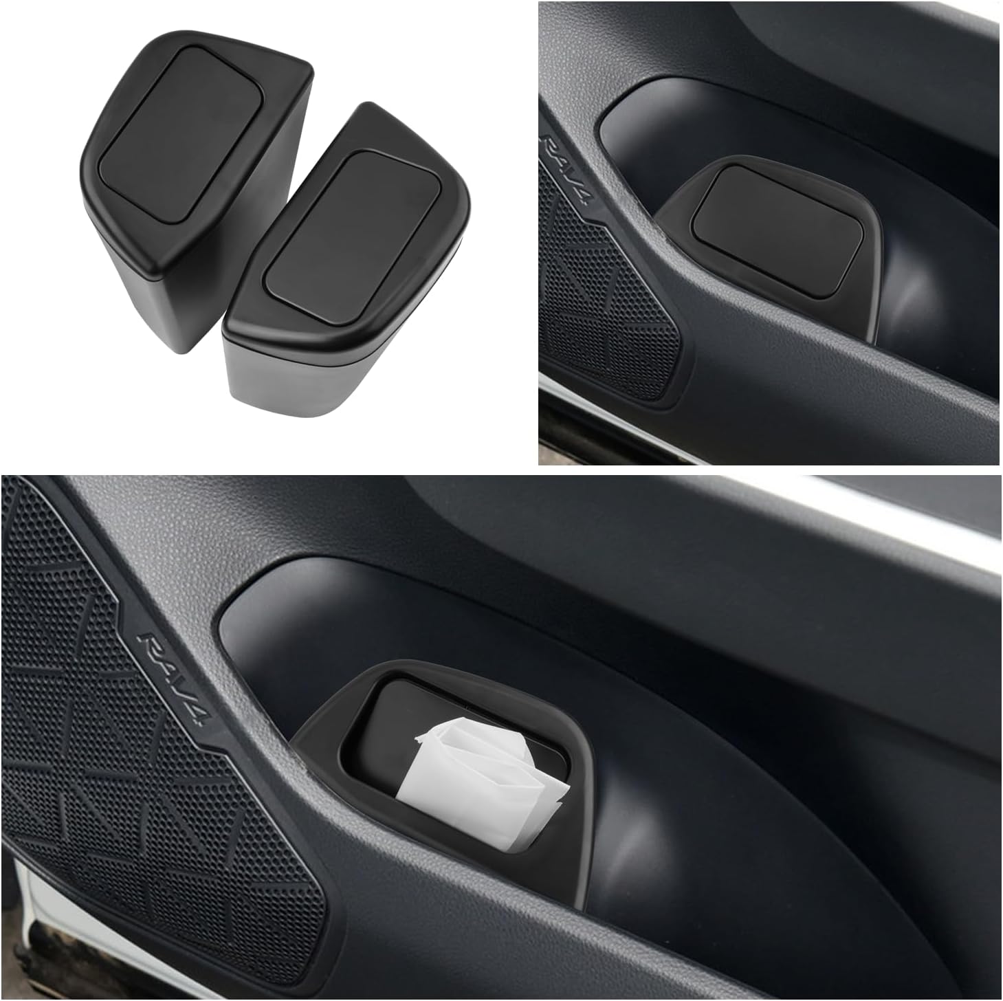 RAV4 Trash Can Toyota RAV4 Portable Mini Car Trash Bin with Lid for Storage and Organize Toyota RAV4 Accessories Plastic Garbage Can Compatible with 2019 2020 2021 2022 2023 2024 2025 Toyota RAV4