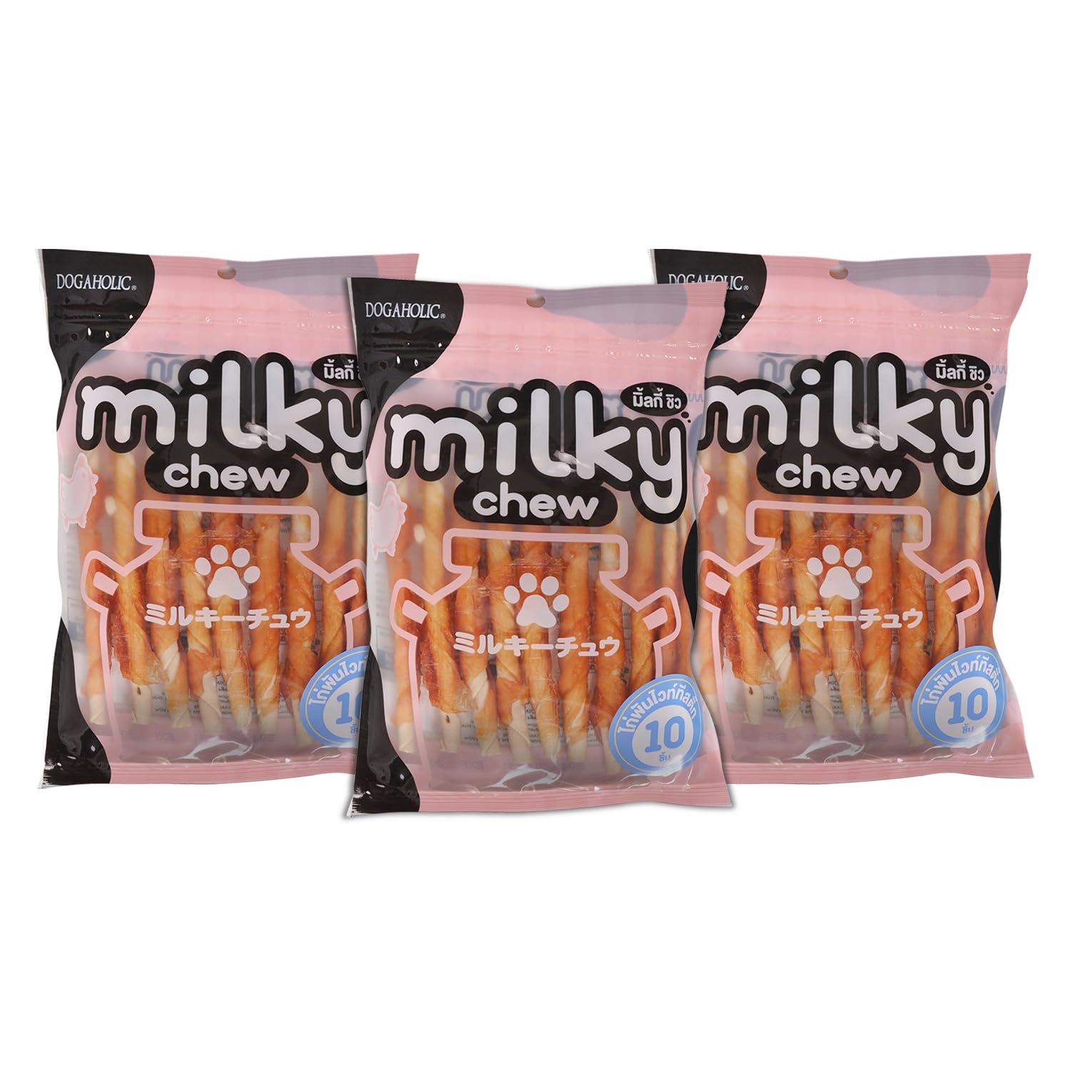 Dogaholic Milky Chew Chicken Stick Treats for Dogs, Premium Milk-Flavored, Rawhide-Free Nutritional Snacks, Supports Muscle Growth, Suitable for All Ages and Sizes (Pack of 3) (B09GY6D46W) Amazon Price History, Amazon Price Tracker