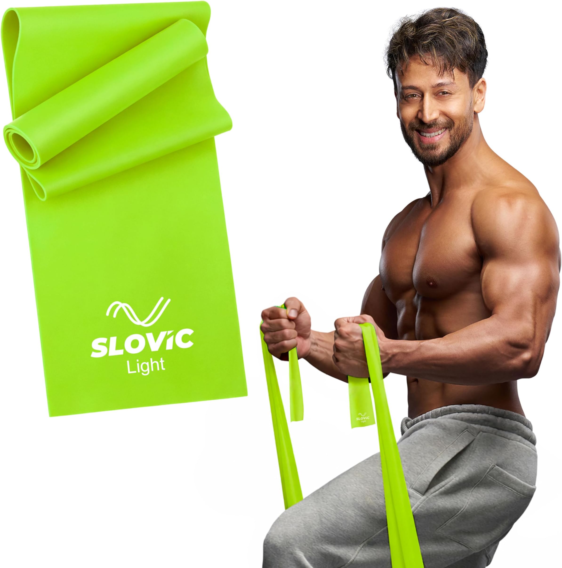 Slovic Thera-Band for Exercise [Light] | Thera Band for Physio | Latex Resistance Band for Workout | Stretching Bands for Exercise Band for Cardio, Strength Training, Home Workout, Gym & Yoga | Green