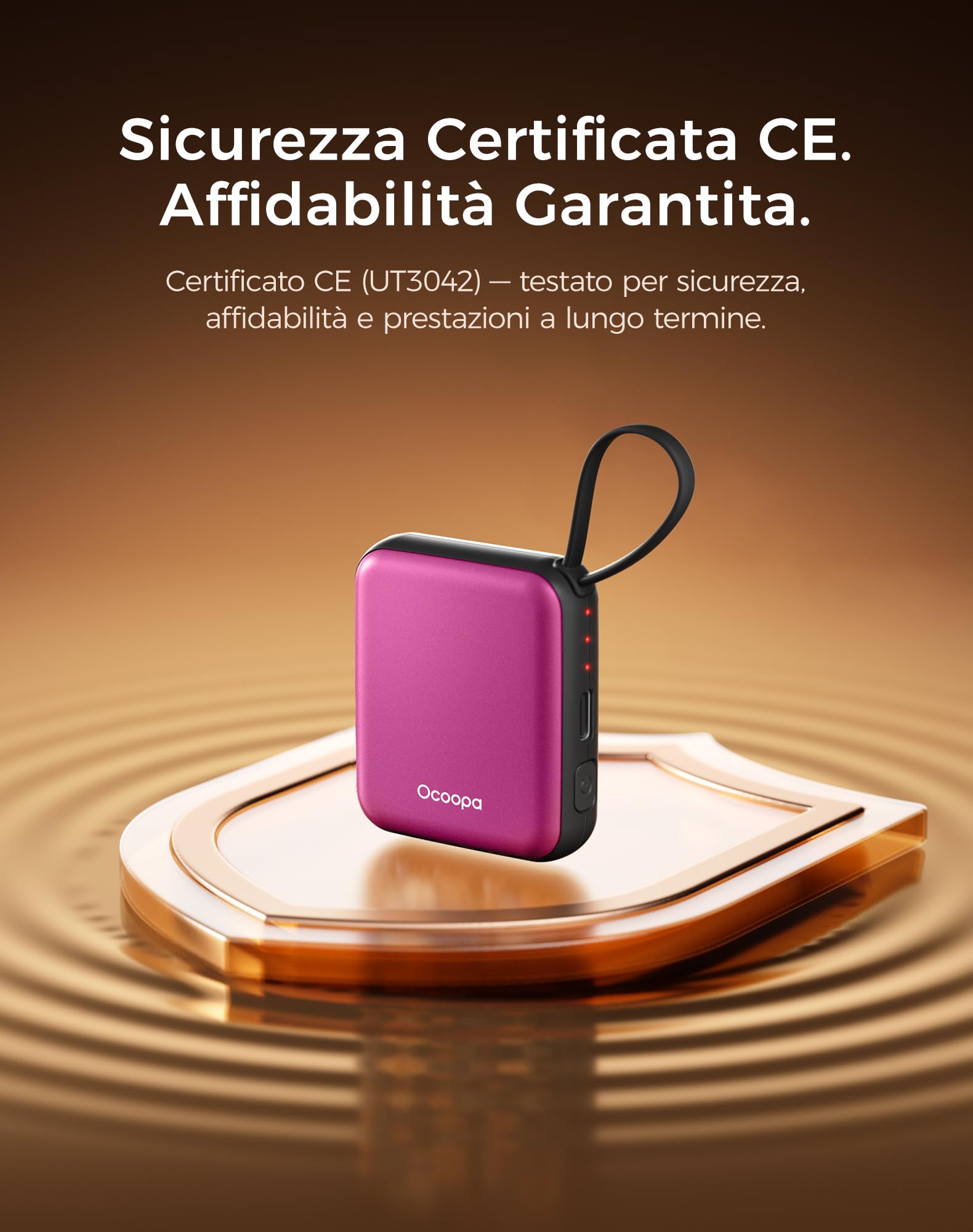 OCOOPA Scaldamani Elettrico 2 Pezzi, Portatile Scalda Mani USB Ricaricabile 4000mAh, 3 Livelli fino a 52°C, Utile Regalo di Natale, Ideale per Sci Invernale, Viaggi e Attività all’Aria Aperta,UT5 Nano