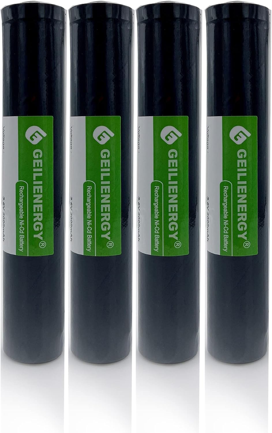 GEILIENERGY (4 Pack 3.6V 2000mAh Ni-Cd Rechargeable Flashlight Battery Compatible with Stinger Streamlight XT HP LED DS DE 75175 75375 75813 76000 76300 Poly Stinger Pelican M9 FL126