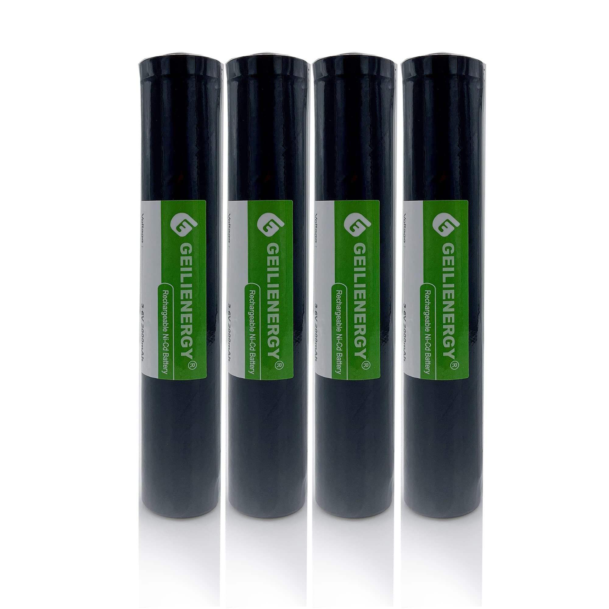 GEILIENERGY (4 Pack 3.6V 2000mAh Ni-Cd Rechargeable Flashlight Battery Compatible with Stinger Streamlight XT HP LED DS DE 75175 75375 75813 76000