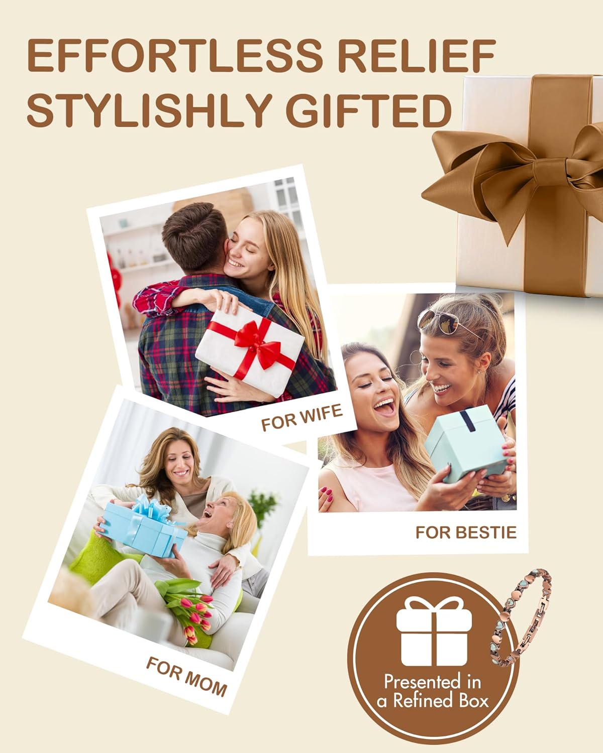 Feraco Pure Copper Bracelets for Women, Ultra Strength Magnetic Bracelet with 3800 Gauss Magnets & Natural Turquoise & Stones, Adjustable, Jewelry Gift - Image 9