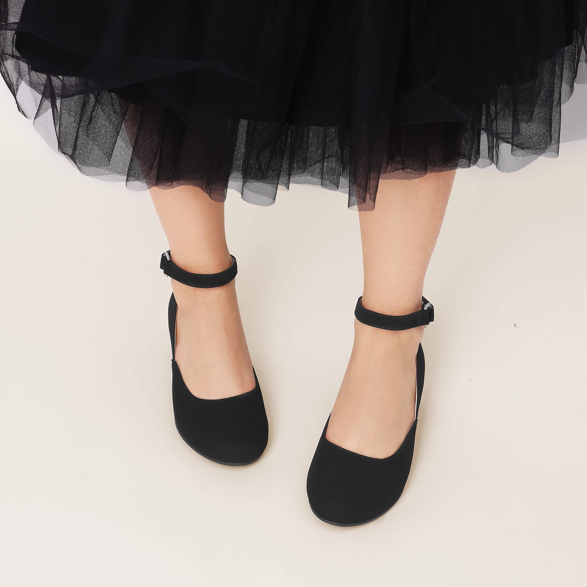 DREAM PAIRS Ballerines Fille, Chaussures Princesse Fille à Talon Compensé Bas, Escarpins Enfant à Bride Cheville pour Mariage, Fête et Cérémonie
