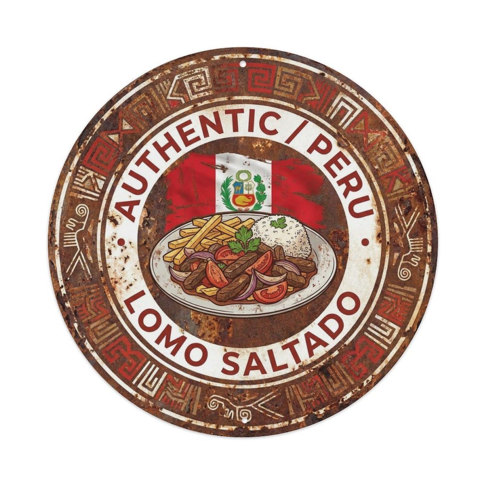 Peru Travel Lomo Saltado Peruvian Meat Dish Cuisine Metal Tin Sign