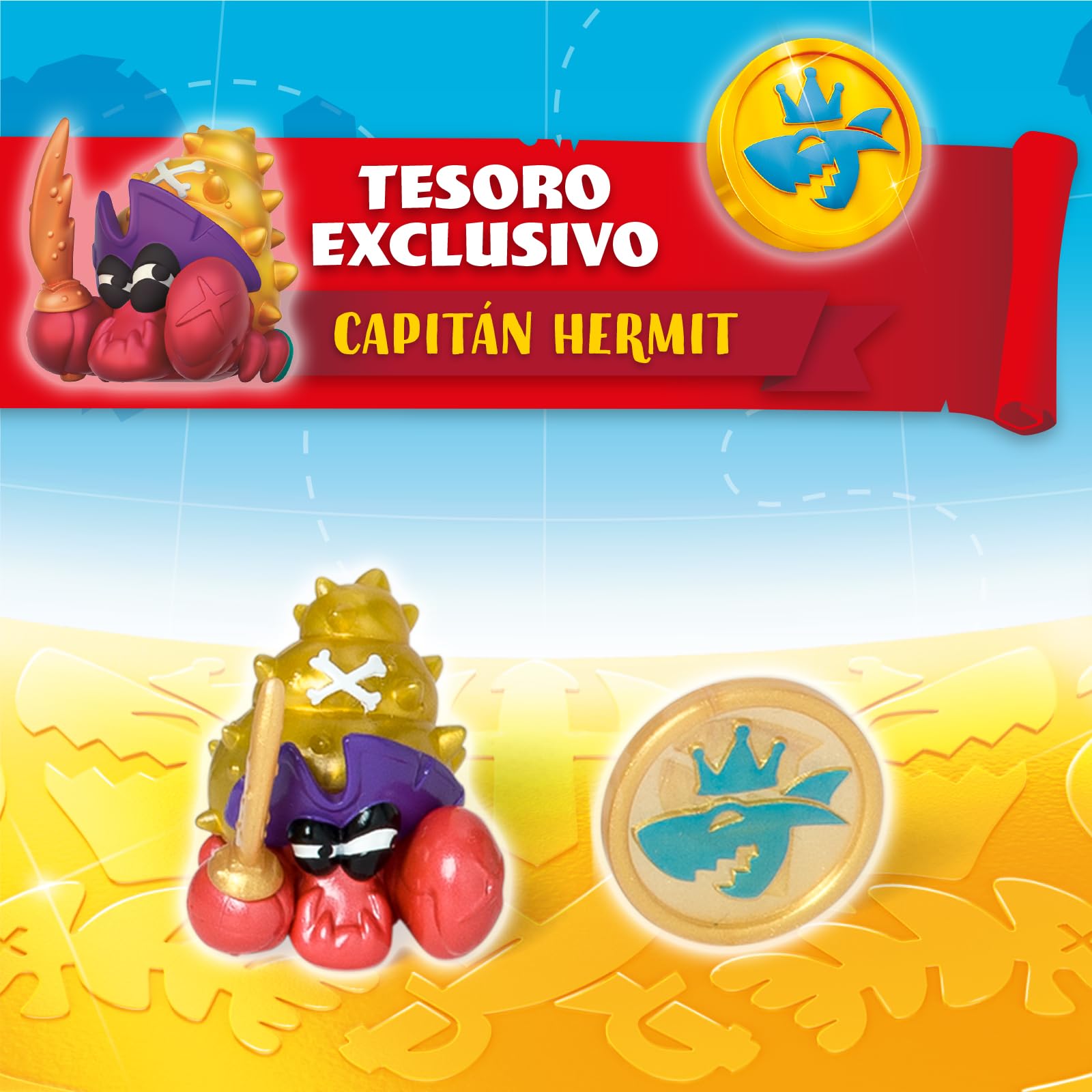 PIRATIX, Adventure World King Shark– Tiburón articulado, con una Jaula para capturar a los Piratix rivales. Incluye 1 tiburón, 1 Tesoro Exclusivo, 1 Piratix Exclusivo y 1 Accesorio