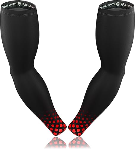 Miniatura 1 de Millenti Manga de compresión para brazos refrigerantes, mangas de recuperación deportivas con protección solar, se enfría cuando está mojado, unisex