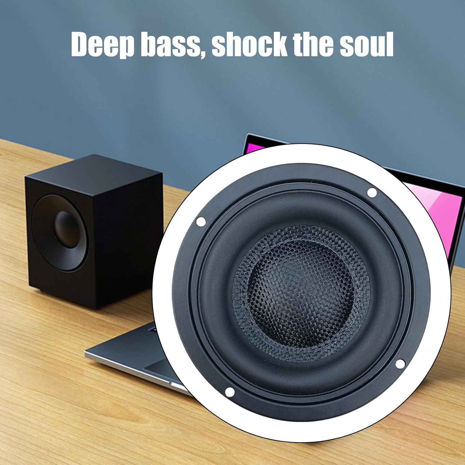 Basin Bass Woofer Speakers 4inch 40W Powerful Sound Driver Large Loudspeaker for Home Theater Superior Sound Lowbass Loudspeaker