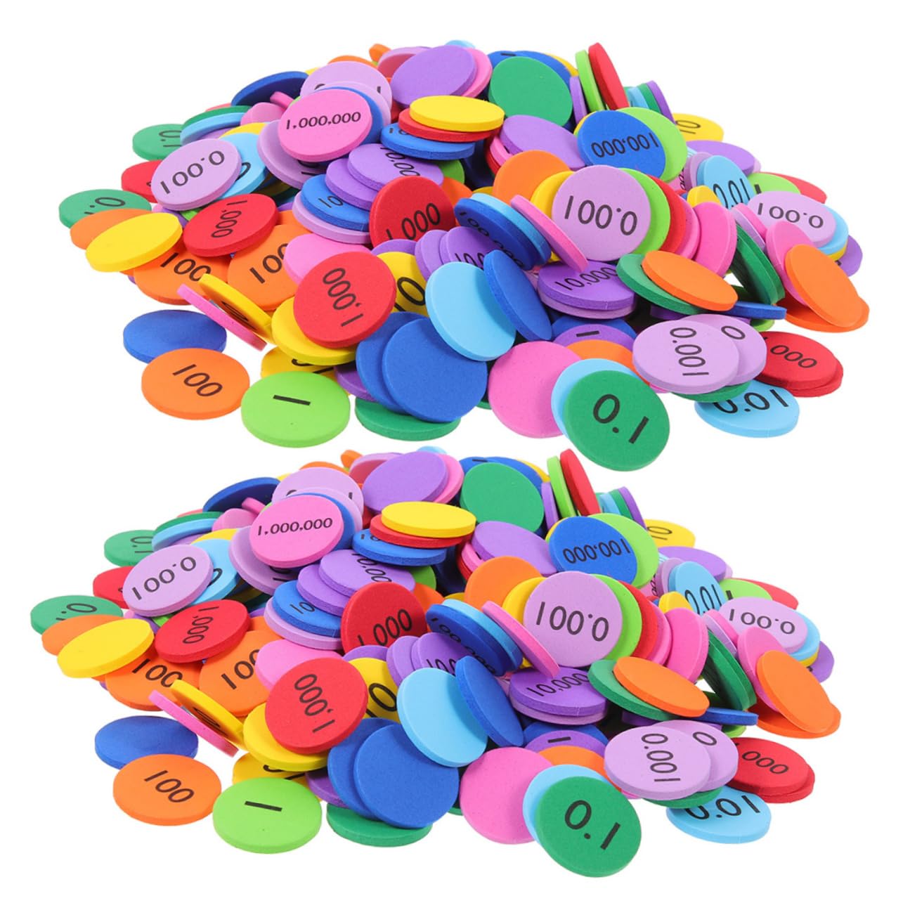 Kisangel 320 Szt. Szt Kolorowe Place Value Disks z Eva Edukacyjne Do Nauki Matematyki Rozwijające Umiejętności Wczesnej Arytmetyki i Logicznego Myślenia