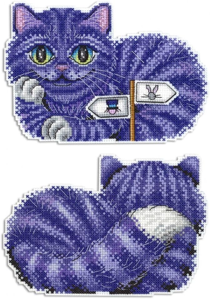 Chechire Cat - Counted Cross-Stitch Double-Sided kit on The Plastic Canvas. MP Studia SR-402