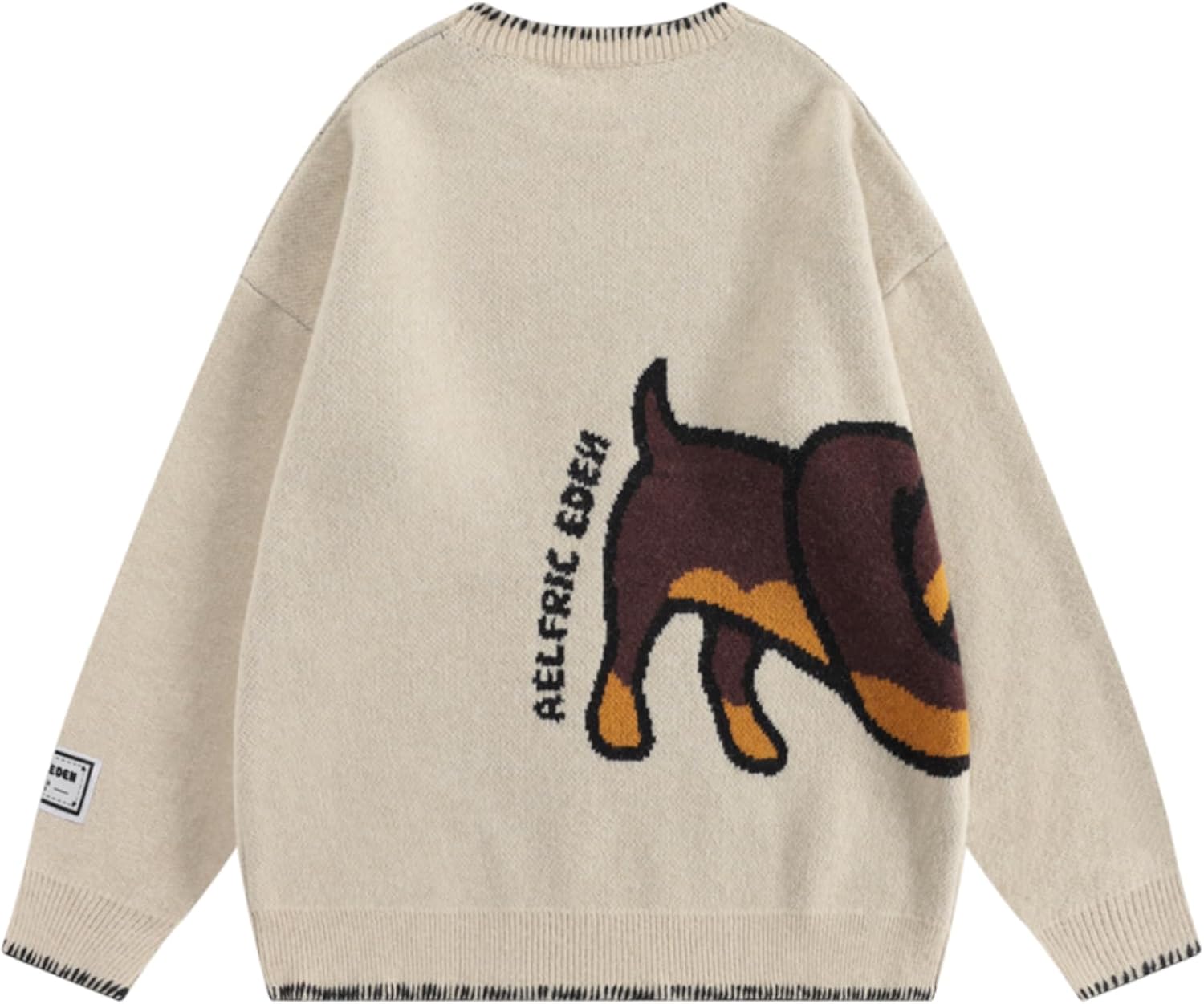 Aelfric Eden Sweaters Hand Drawn Dachshund Jacquard Sweater Unisex Vintage Oversized Crewneck Pullover Y2k Tops - Image 3