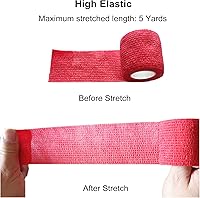 Vista 112 de Baisunt Paquete de 6 vendajes cohesivos de 1 pulgada, cinta autoadhesiva autoadhesiva autoadhesiva transpirable para muñeca, tobillo, deportes