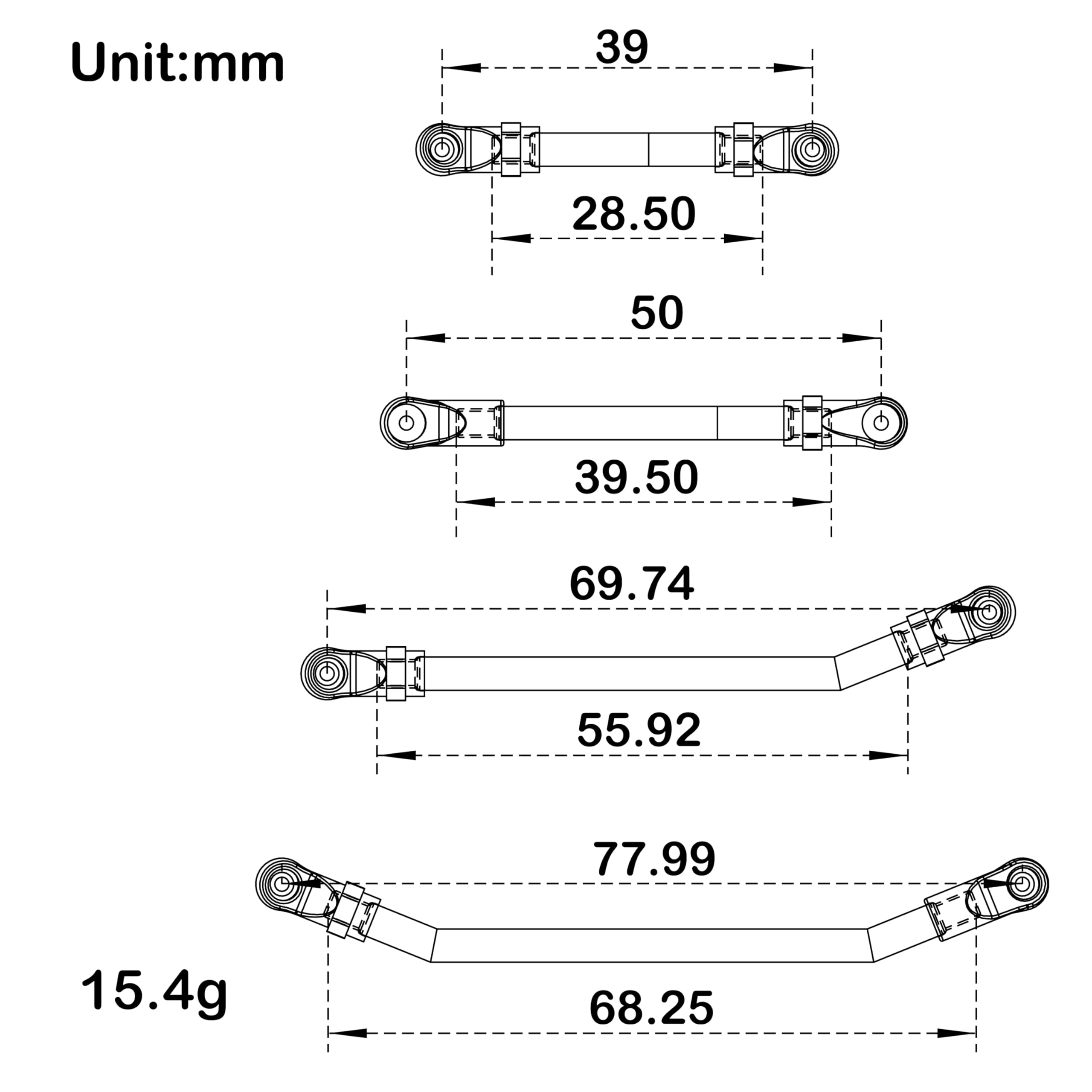 Amazon.com: MEUS RACING SCX24 Links Double Bent Links High