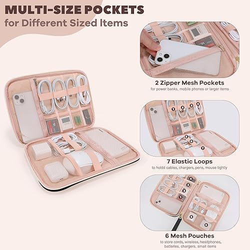 Miniatura 2 de Organizador de cables de viaje, Negro, Doble capa