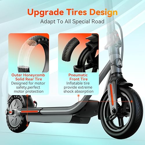 Miniatura 4 de TST Electric Scooter for Adult, Up to 19 MPH and 20 Miles Long Range E Scooter, 8.5"10" Solid and Pneumatic Tire, Portable Folding EScooter with