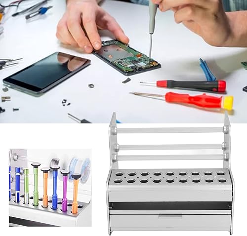 Miniatura 4 de YYQTGG Caja de almacenamiento de herramientas, estante de destornillador duradero de gran capacidad, buena organización para soldador