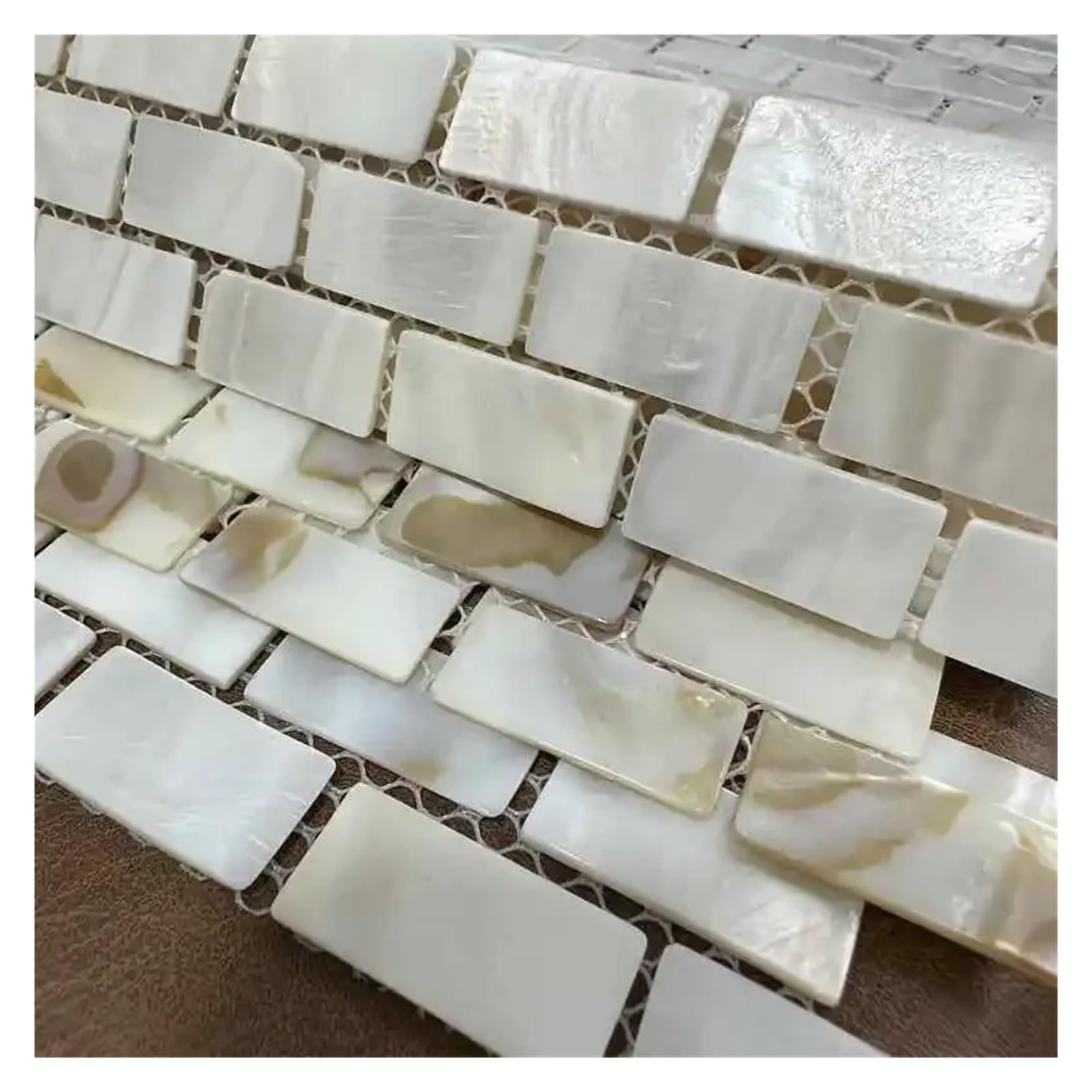 Teselas para Mosaicos Azulejo de mosaico concha nácar blanco for salpicadero pared y baño(Ivory white)