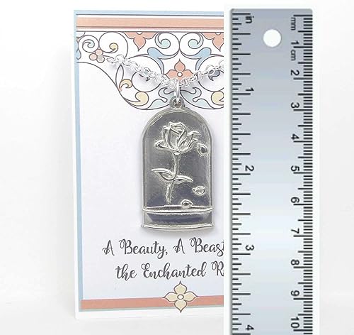 Miniatura 4 de Collar inspirado en la Bella y la Bestia hecho a mano en peltre, empaquetado para regalo, fabricado en Estados Unidos