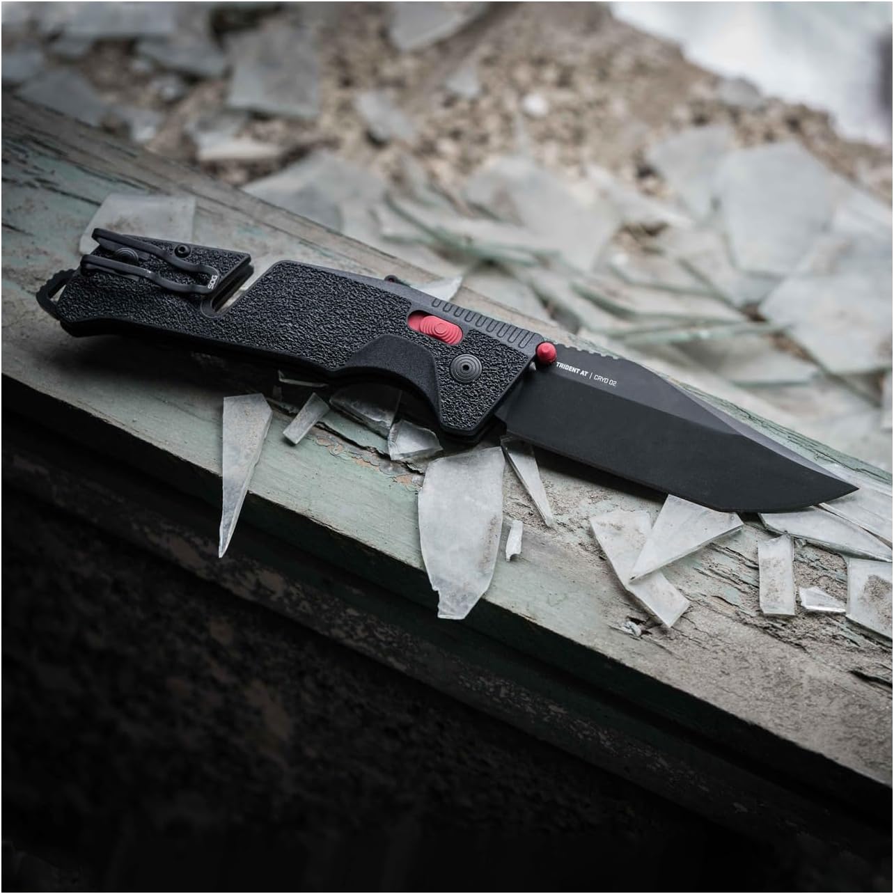 SOG Trident at Ambidextrous Professional Tanto Folding Knives | Heat-Treated CRYO D2 3.75" Stainless Steel Blade