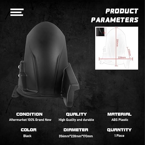 Miniatura 5 de Protector de guardabarros trasero de ABS para motocicleta, protector de llanta compatible con Y.amaha Tenere 700 XT700Z XTZ 700 T7 T700 T 700 T 700