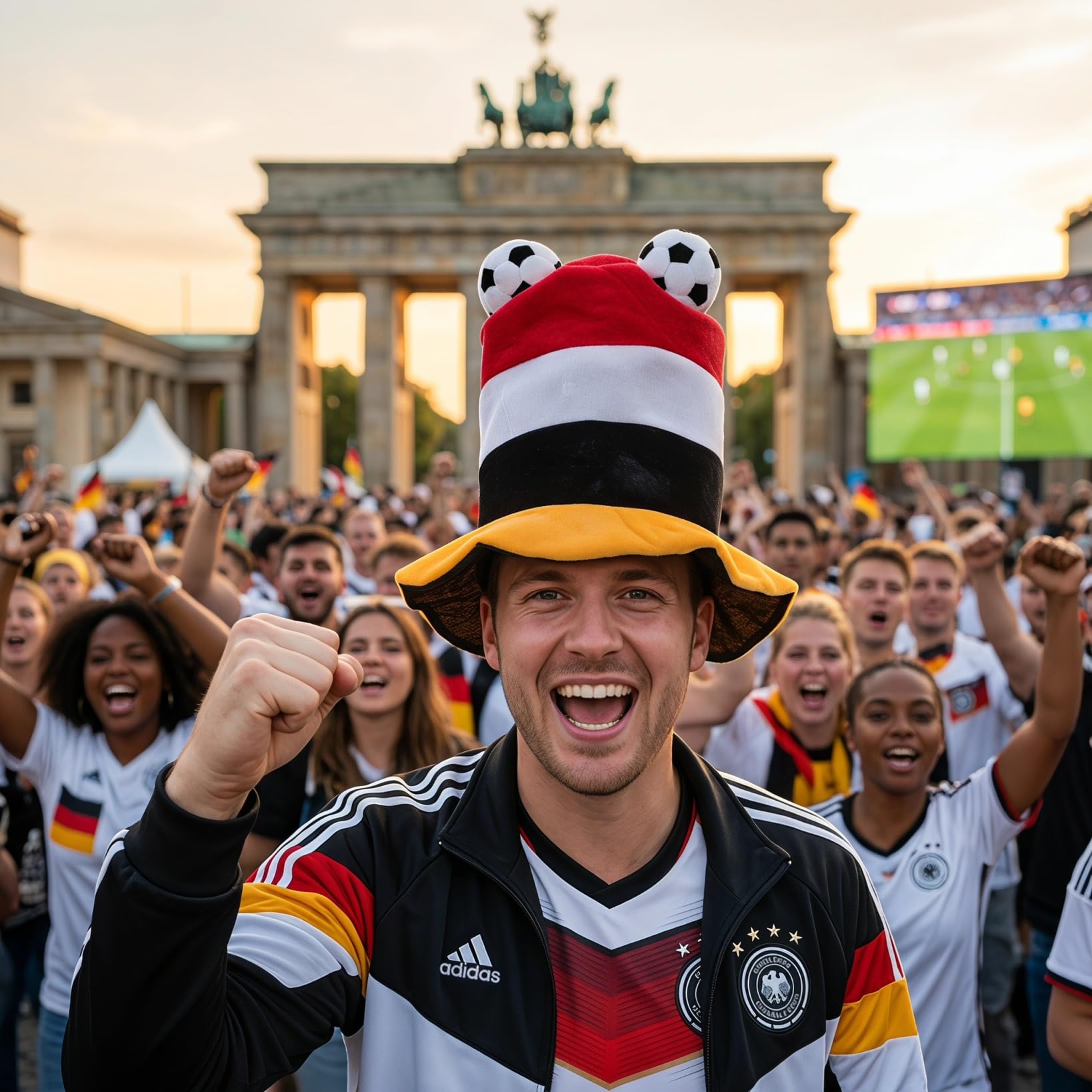 BESPORTBLE Sombrero decorativo para fiestas de fútbol, sombrero de carnaval, para adultos y adolescentes, como accesorio para fotos para juegos de fútbol, festivales, fiestas de cumpleaños, unisex
