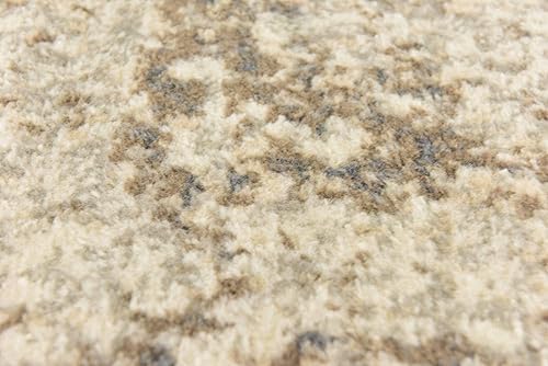 Miniatura 8 de Unique Loom Tuareg Collection - Alfombra abstracta tradicional vintage envejecida, 8 x 8 pies, beigemarrón