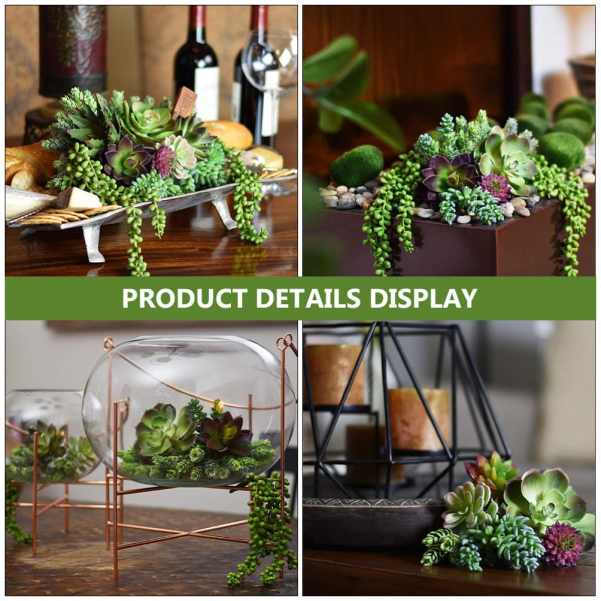 Abaodam 14pièces Plantes Grasses Artificielles Faux Succulents Déco Intérieur Extérieur Plusieurs Styles