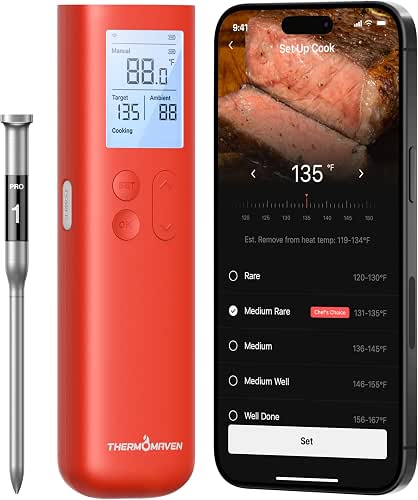 ThermoMaven Smart Bluetooth Wireless Meat Thermometer, 10X Enhanced Sub-1G Signal