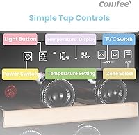 Vista 4 de COMFEE' CRW28B7AST Enfriador de vino independiente e integrado, refrigerador de vino de 28 botellas, zona de enfriamiento doble, control digital