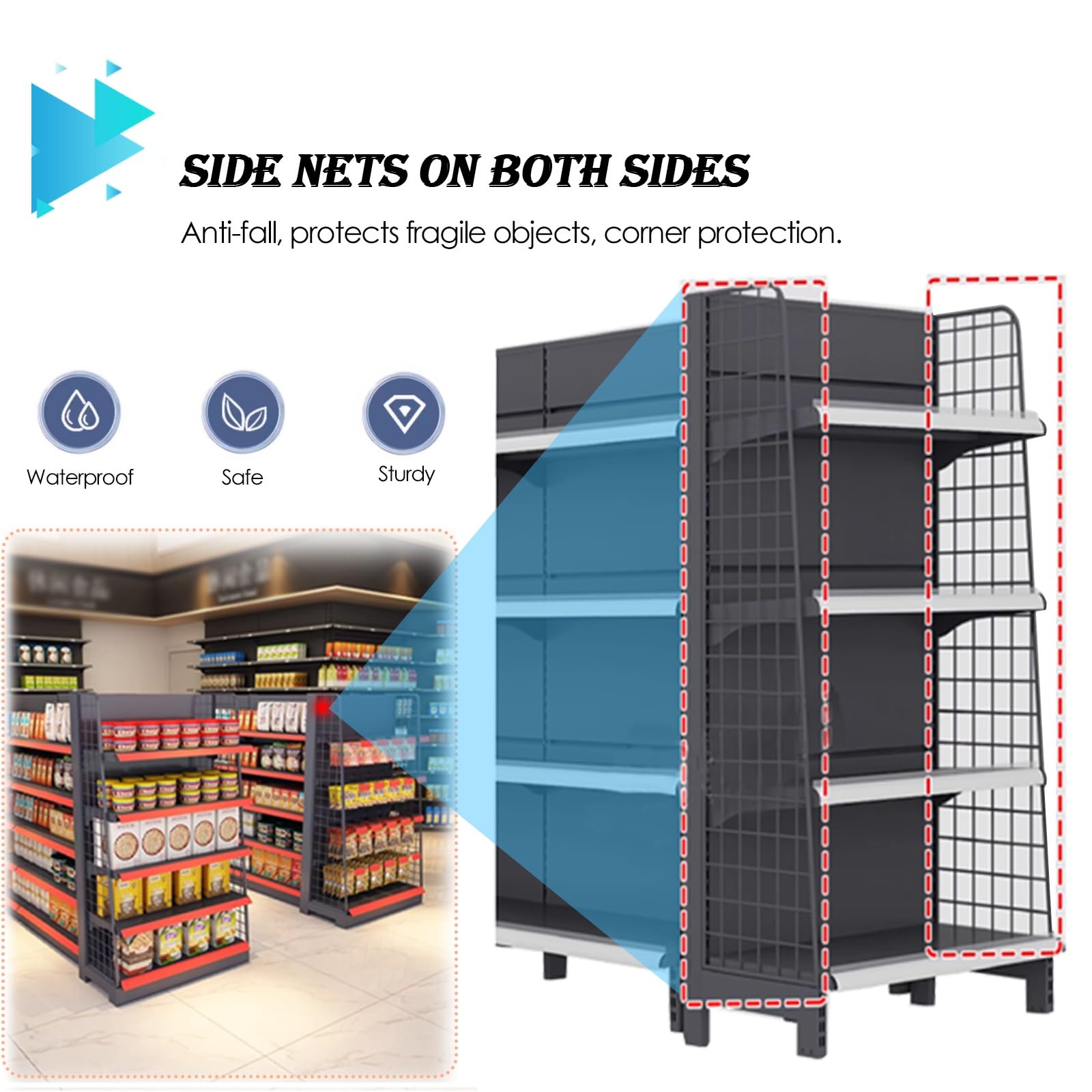 Organizador grande de aperitivos, soporte de exhibición de aperitivos, grande, ajustable para supermercado, estante organizador para frutas, verduras, bebidas, medicina, fácil T, negro, 5 niveles de