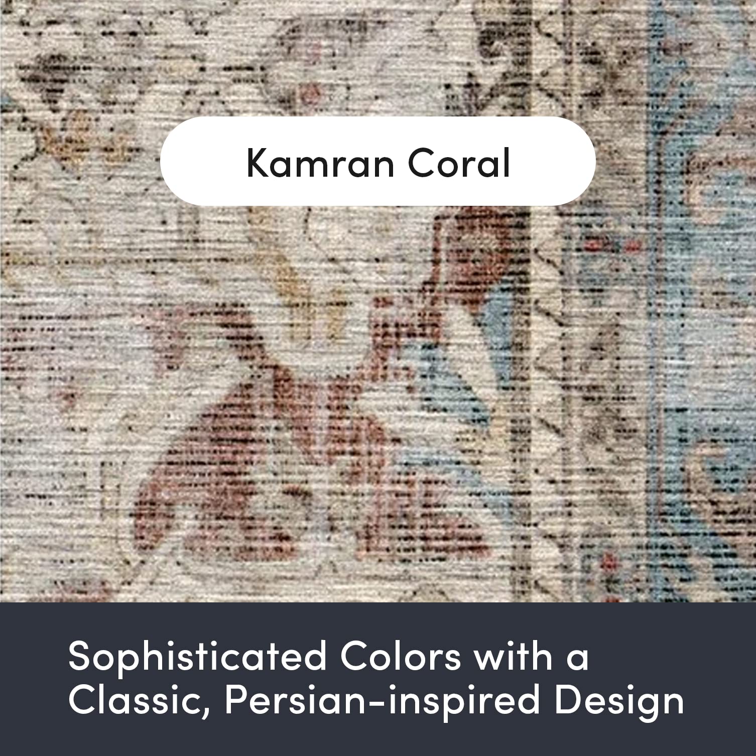 Ruggable Kamran Coral Machine Washable Area Rug Pet & Child