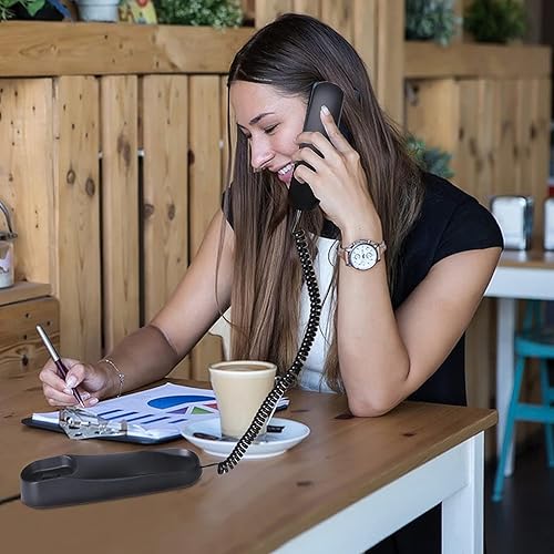 Miniatura 4 de Sangyn Teléfono con cable para el hogar Mini teléfono fijo montado en la pared Teléfono de escritorio No requiere alimentación de CA para la cocina