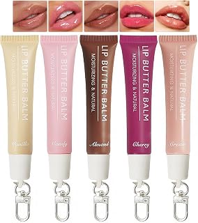 5 Colors Tinted Lip Balm Hydrating Lip Gloss, Plumping Lip Glow Oil, High Shine Nude Color Lip Tint Butter Jelly Liquid Lipstick, Lip Gloss For Women