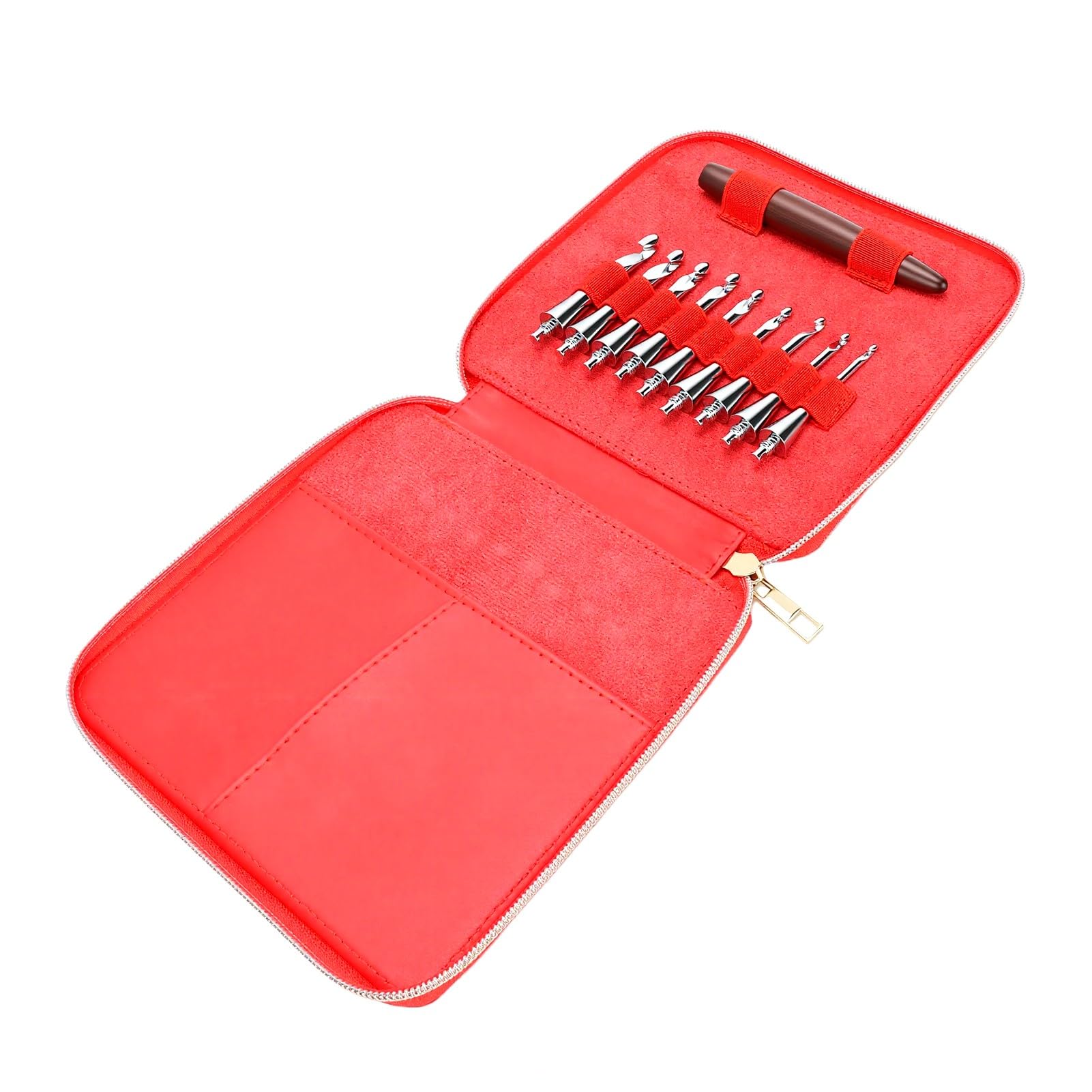 Luqeeg Kit de Herramientas para Tejer con Mango de Madera Ergonómico, Agujas de Ganchillo de Acero Inoxidable Intercambiables
