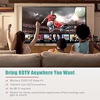 Vista 3 de Mirabox Transmisor HDMI inalámbrico y extensor de receptor 1x4-656.2 ft (656 pies) 5.8GHz 1080P @60Hz Kit de extensor de audio y video con bucle IR