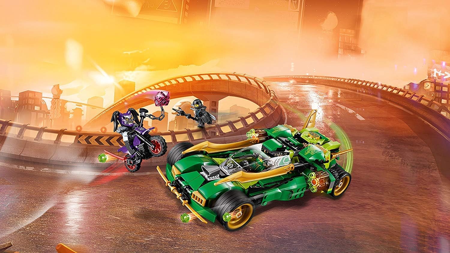 Ninjago Ninja Nightcrawler, Bike & Car with Shooter Function, Masters of Spinjitzu Building Set
