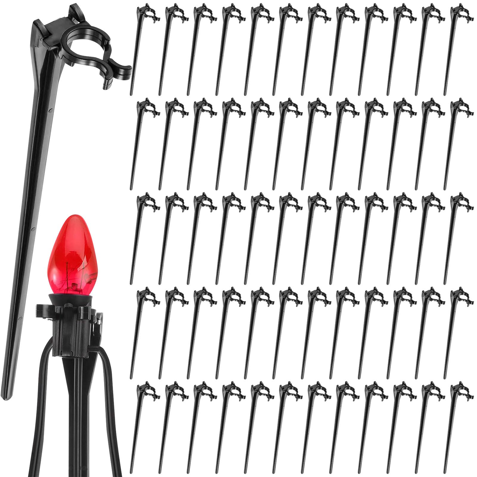 Piceioep 60 Polystyrene Ground Light Possessors for Grass Christmas Deck Celebratory Lighting Bulb Type Easy Arrange Outdoor Party Radiances