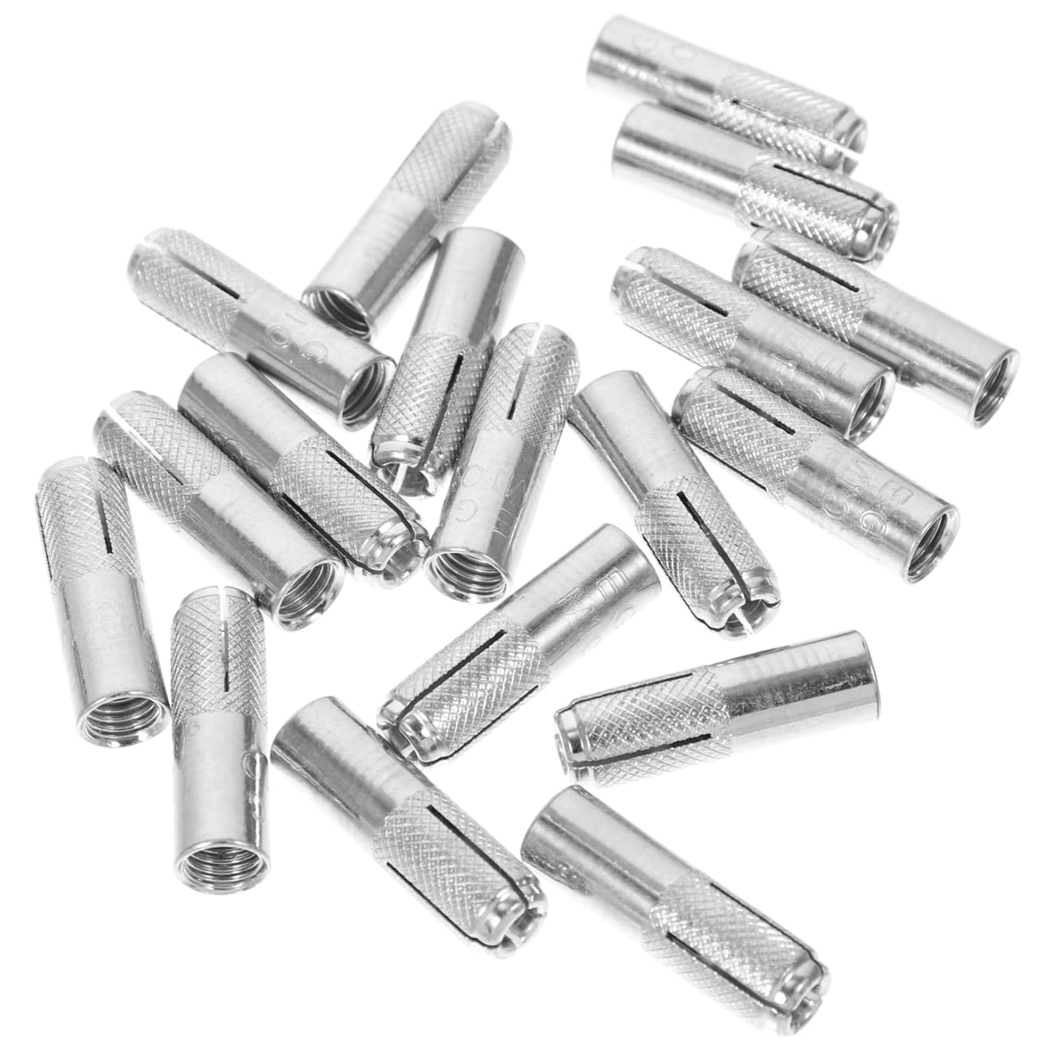 Zerodeko 50pcs Heavy Duty Concrete Screws Knurled Carbon Steel Solid Concrete Drop Anchors