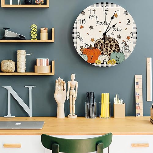 Miniatura 5 de Silent - Reloj de pared decorativo sin tictac para cocina, dormitorio, baño, oficina, sala de estar, hogar, funciona con pilas, 10 pulgadas de