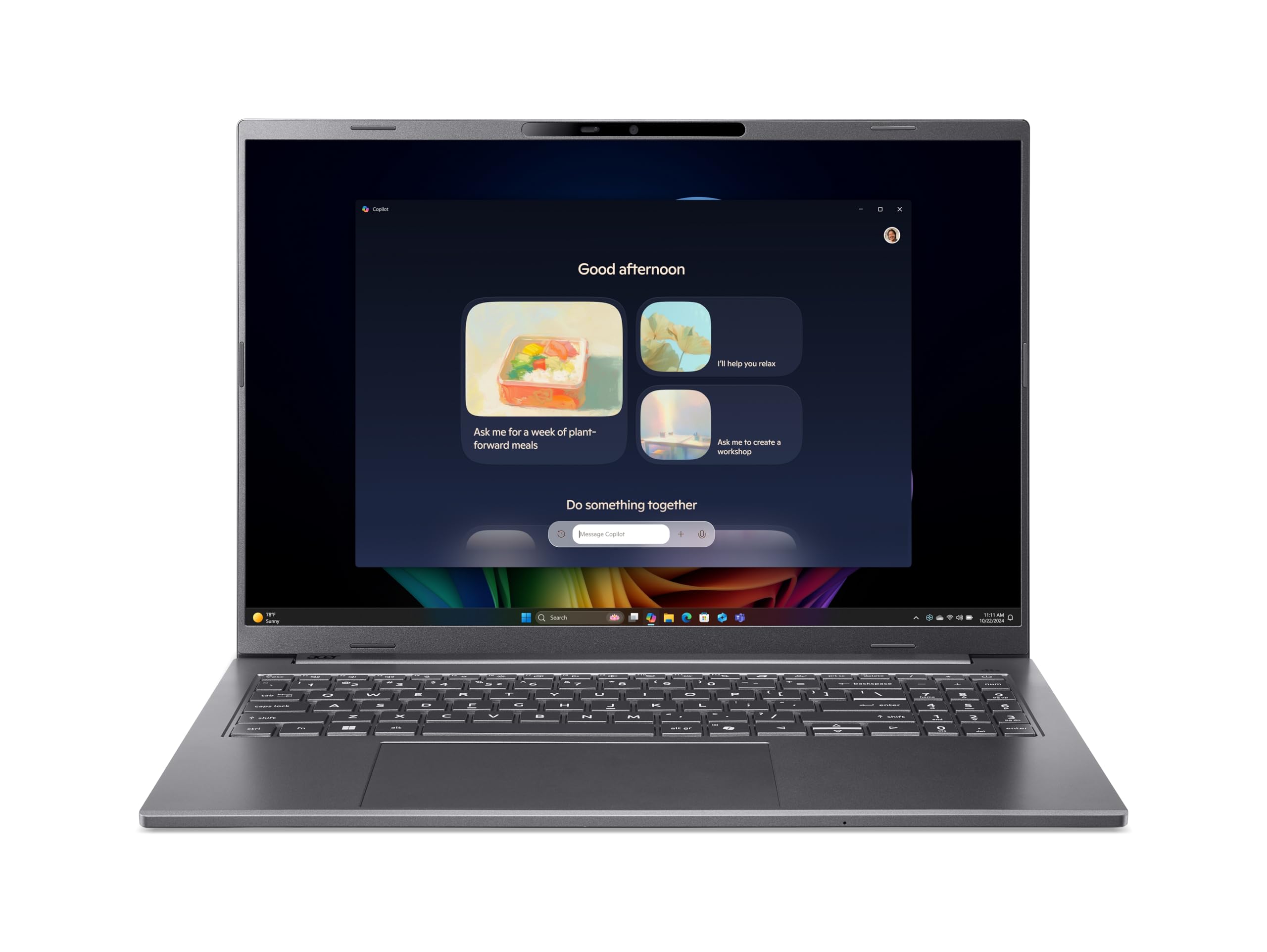 Acer Aspire 16 AI OLED (A16-52M-75LW) AI Laptop, Copilot+ PC, 16" WUXGA+ OLED 120Hz Display, Intel Core Ultra 7 258V, 32 GB RAM, 1 TB SSD, Intel Arc Grafik 140V, Windows 11, QWERTZ Layout