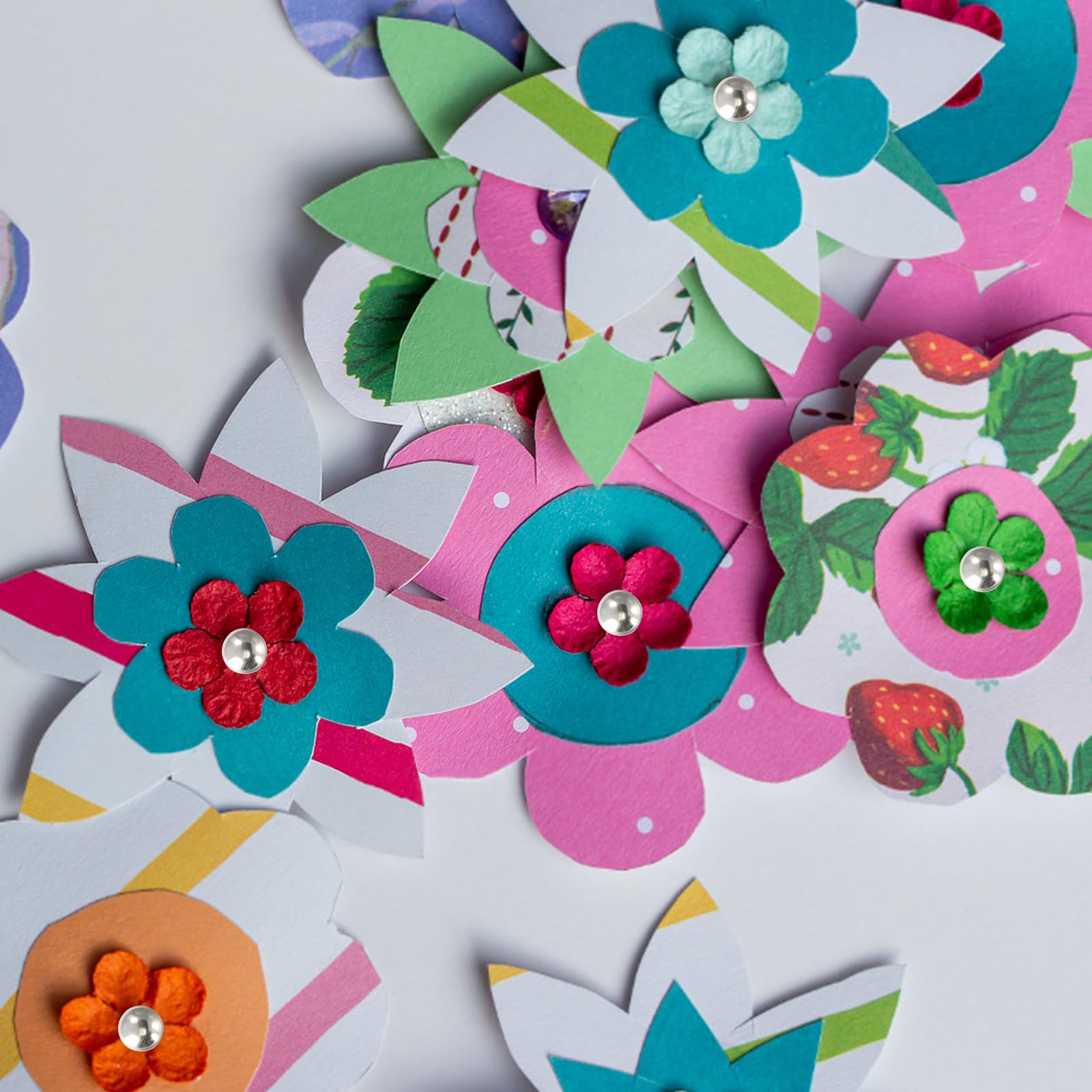 Fermacampioni Scrapbooking 300 Pezzi Mini Brads Rotondi Metallo per Carta DIY