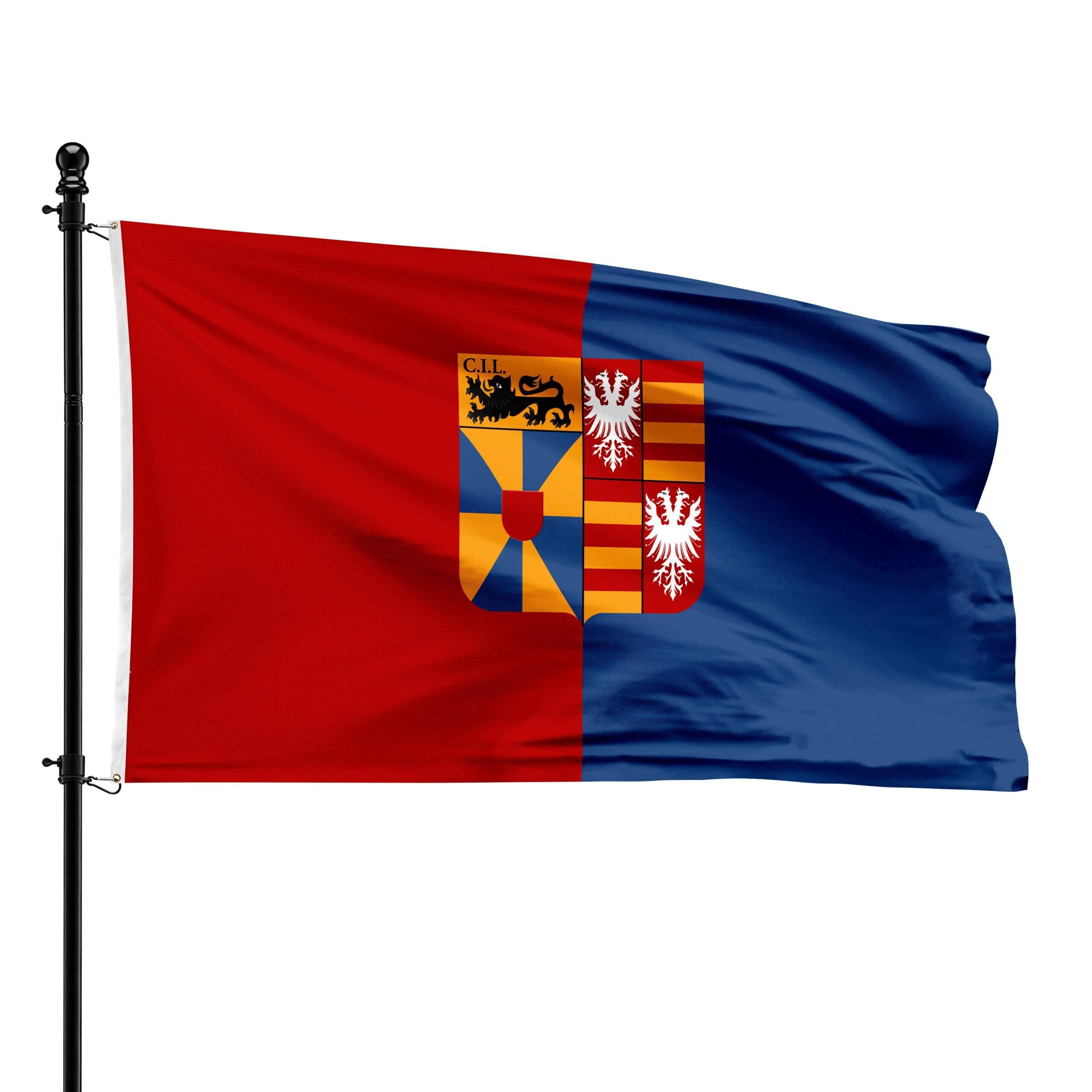 Drapeau de Langemark-Poelkapelle 90x150 cm idéal pour pavoiser votre façade ou jardin
