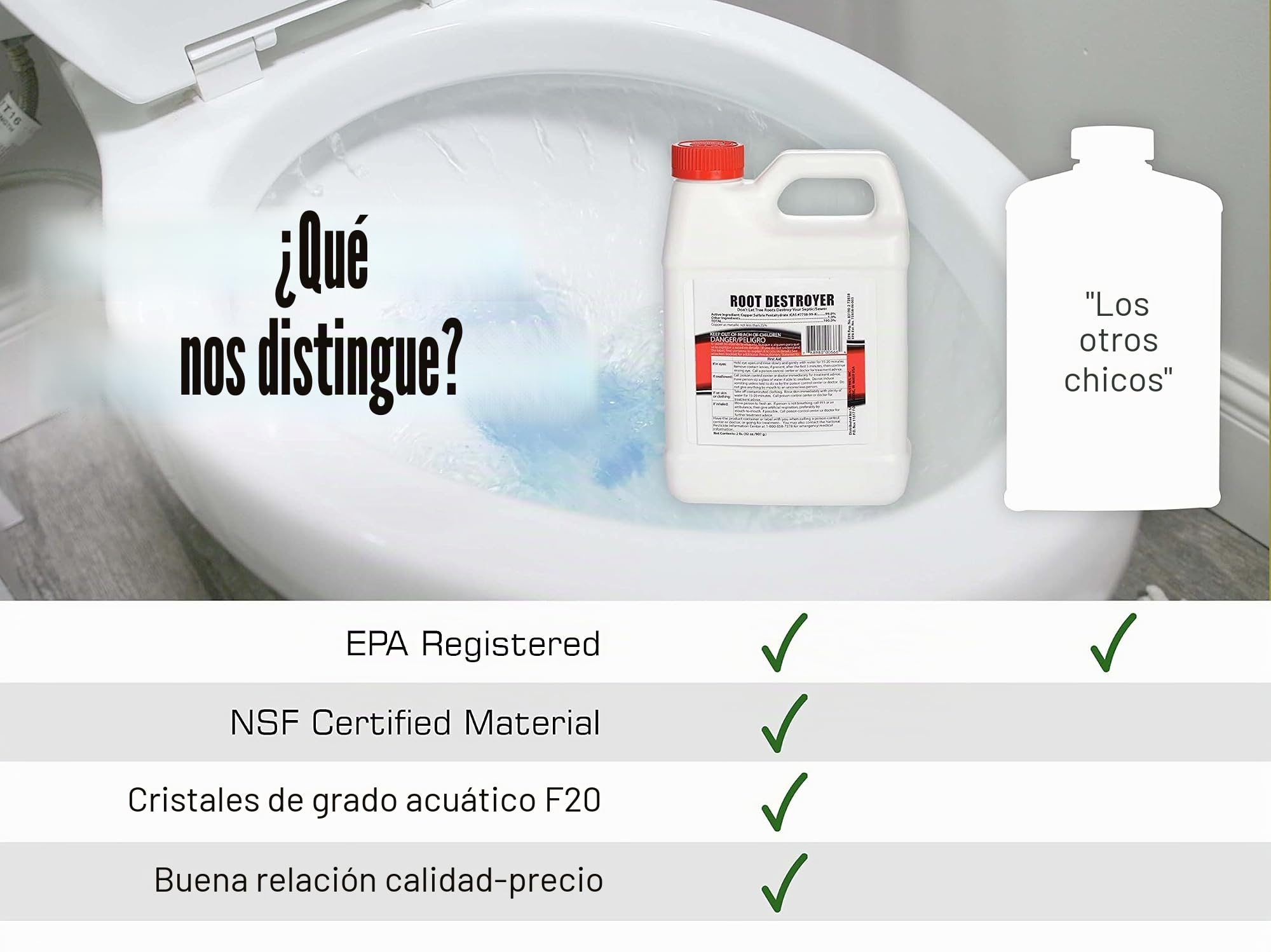 Sanco Industries Destructor de raíces, 2 libras (32 onzas), sulfato de cobre pentahidratado