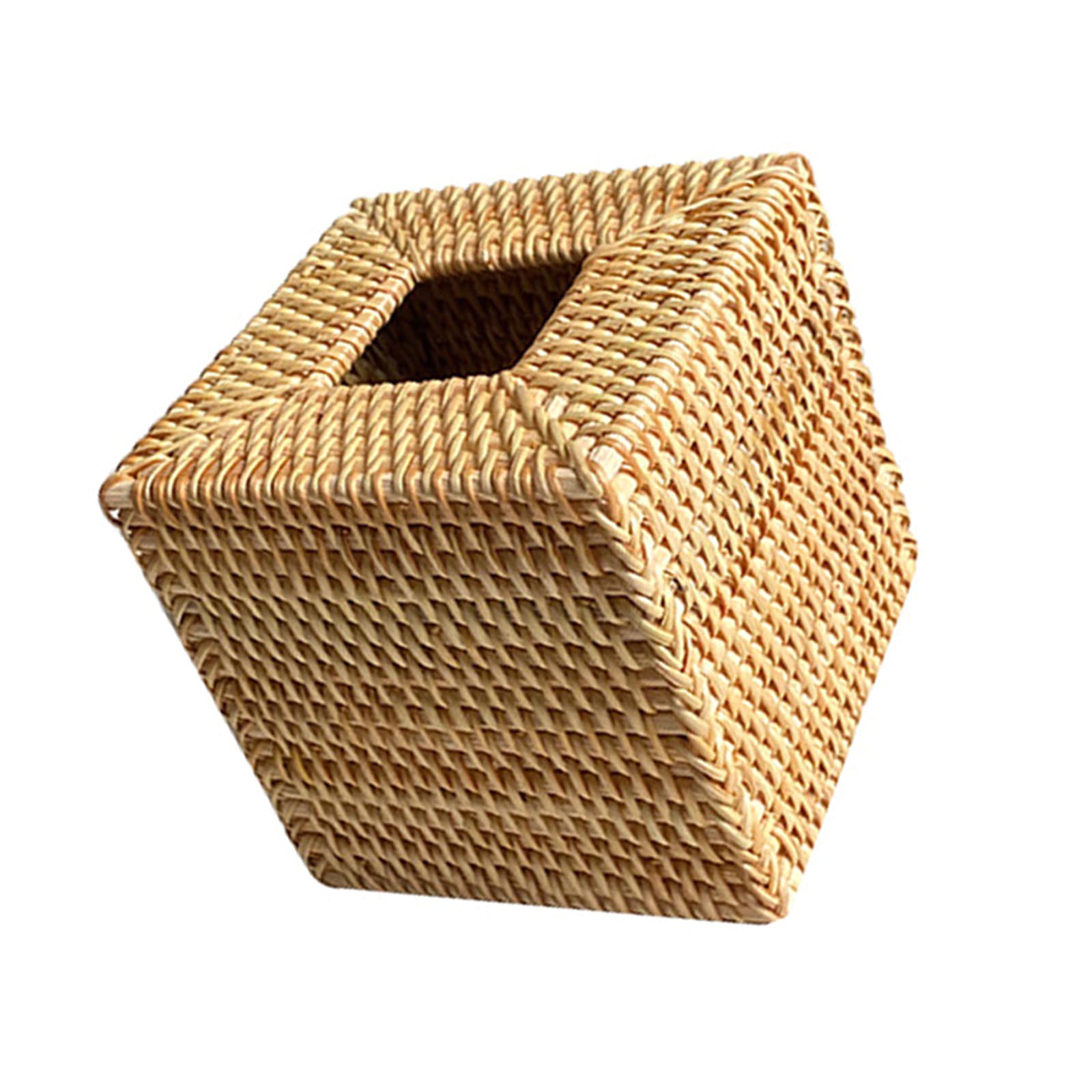 Kalttoy Rustics Handwoven Cubes Tissue Holder with Storage Compartment Portable Accessory for Home Bathroom Decoration Tissue Holder