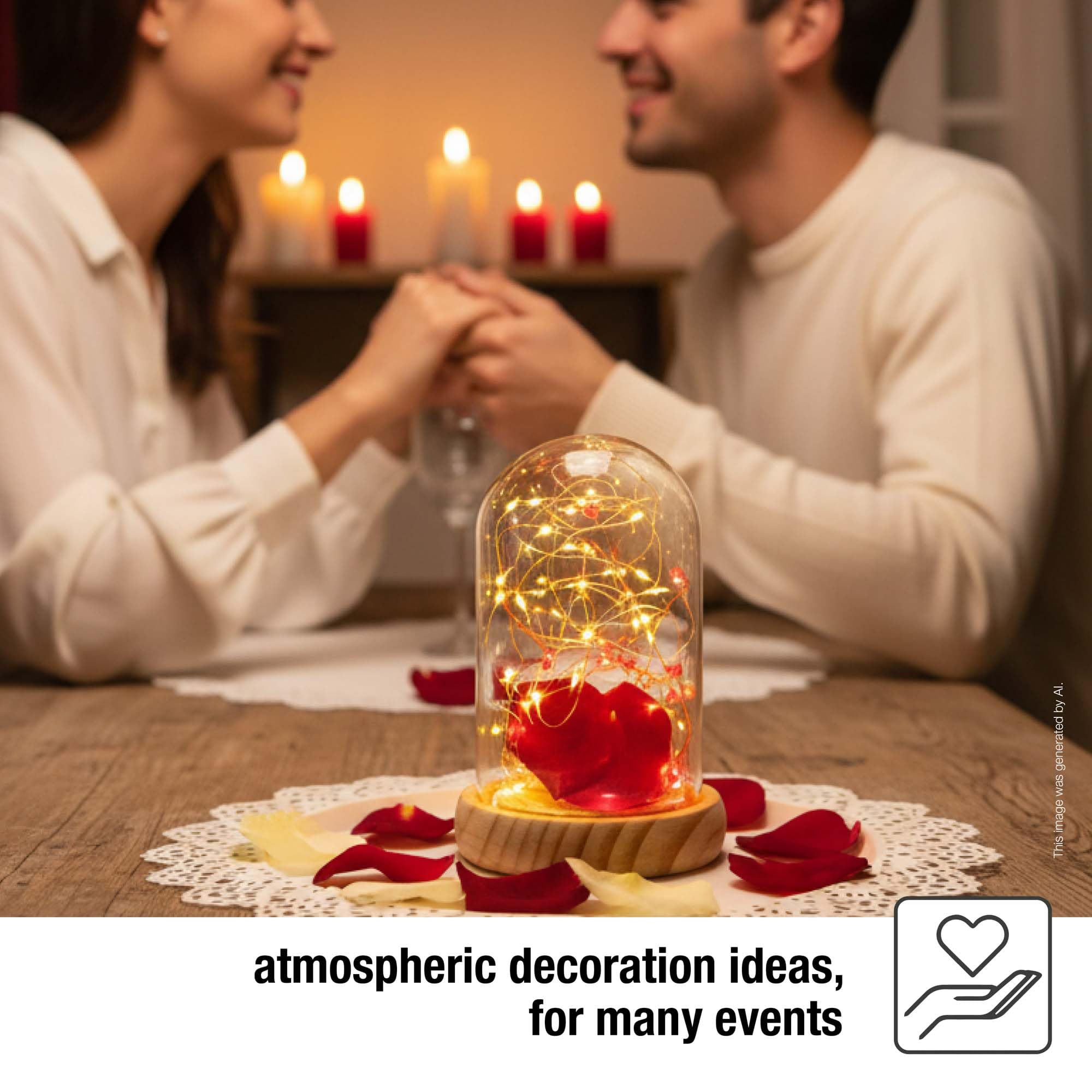 Stringa Di Luce A Led A Forma Di Cuore Lampade Per Tende Con Lettera D'amore Luc