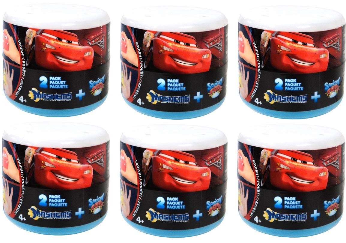 Mash'Ems Cars 3 Squishy Pops Mystery 2-Pack Lot of 6 Capsules