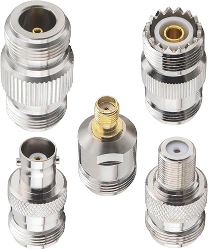 Miniatura 4 de Kit adaptador coaxial de RF tipo N enchufe hembra a tipo N Tipo F UHF BNC SMA macho hembra BNC SMA Jack a N Tipo WiFi Antena convertidor de radio