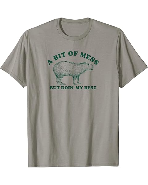 Funny Bit Of A Mess Capybara Meme graphic For Women T-Shirt