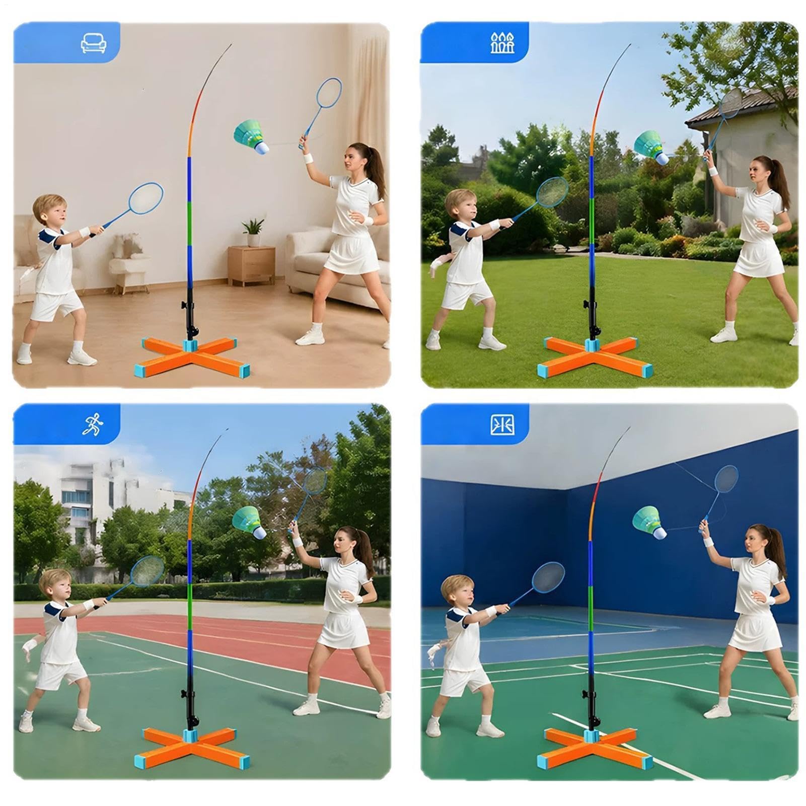Entrenador de Bádminton Individual Rebote Automático Para Un Solo Jugador | Set de Entrenador de Bádminton para Salón, Balcón, Gimnasio, Pista, Parque, Jardín, Principiantes, Niños y