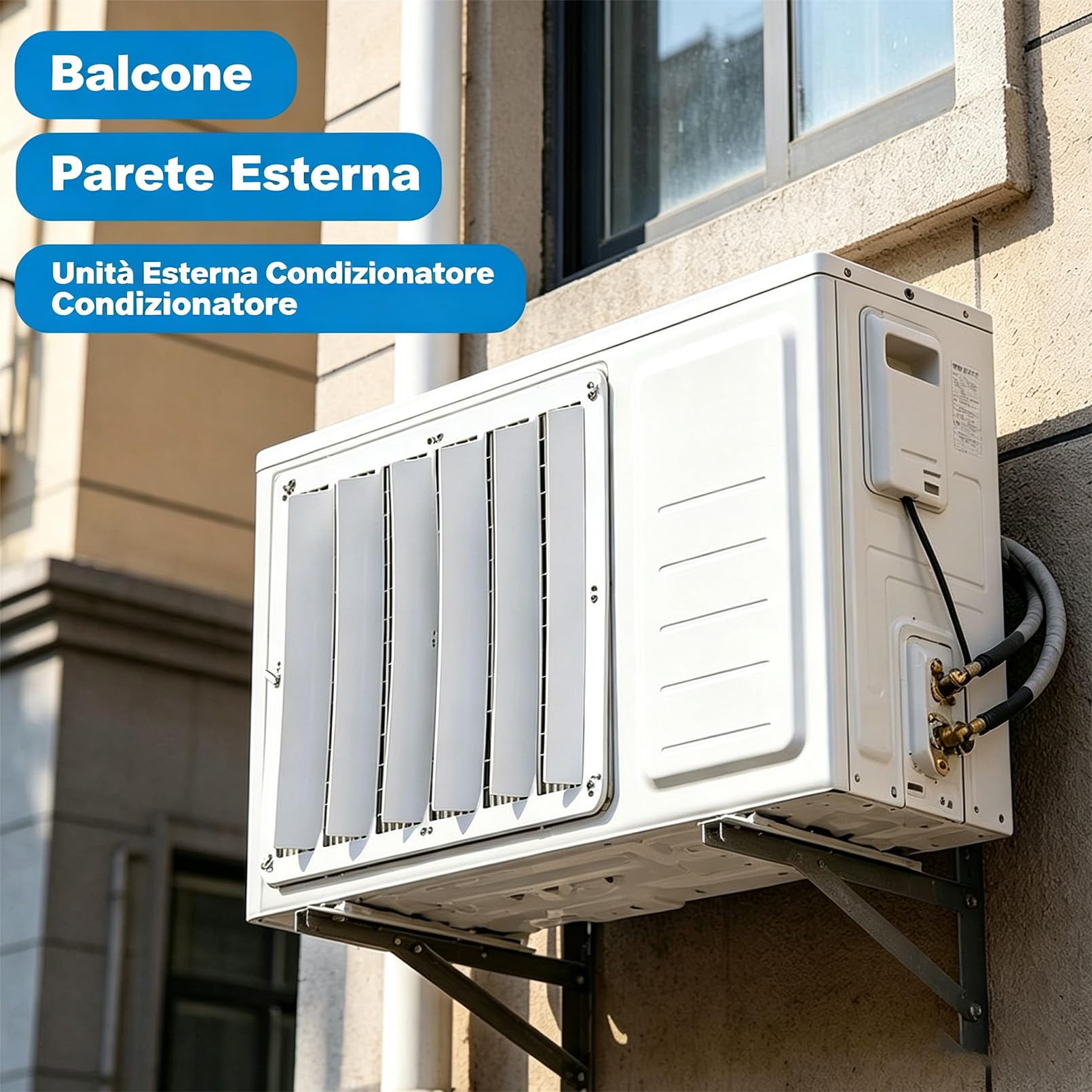 Deflettore per Unità Ac Esterna, Pompa di Calore/Copertura Protettiva del condensator, Deflettore del condizionatore d'aria, deflettori aria climatizzatore Rotondo/Quadrato, 58cm/23in